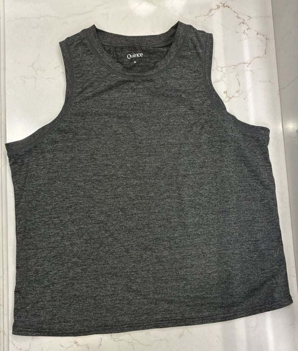 Quince Performance Athletic Tank Top in Heather Grey